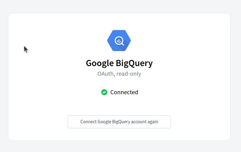 Connect to your BigQuery account