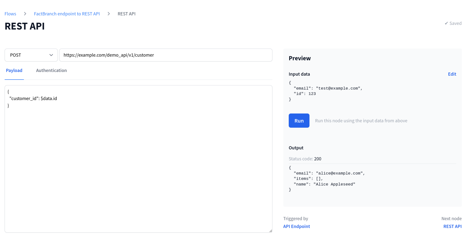 Overview of the REST API node