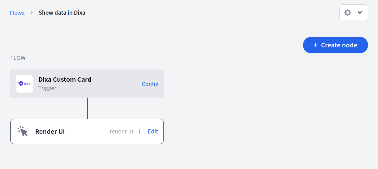 Flow editor for a Dixa flow